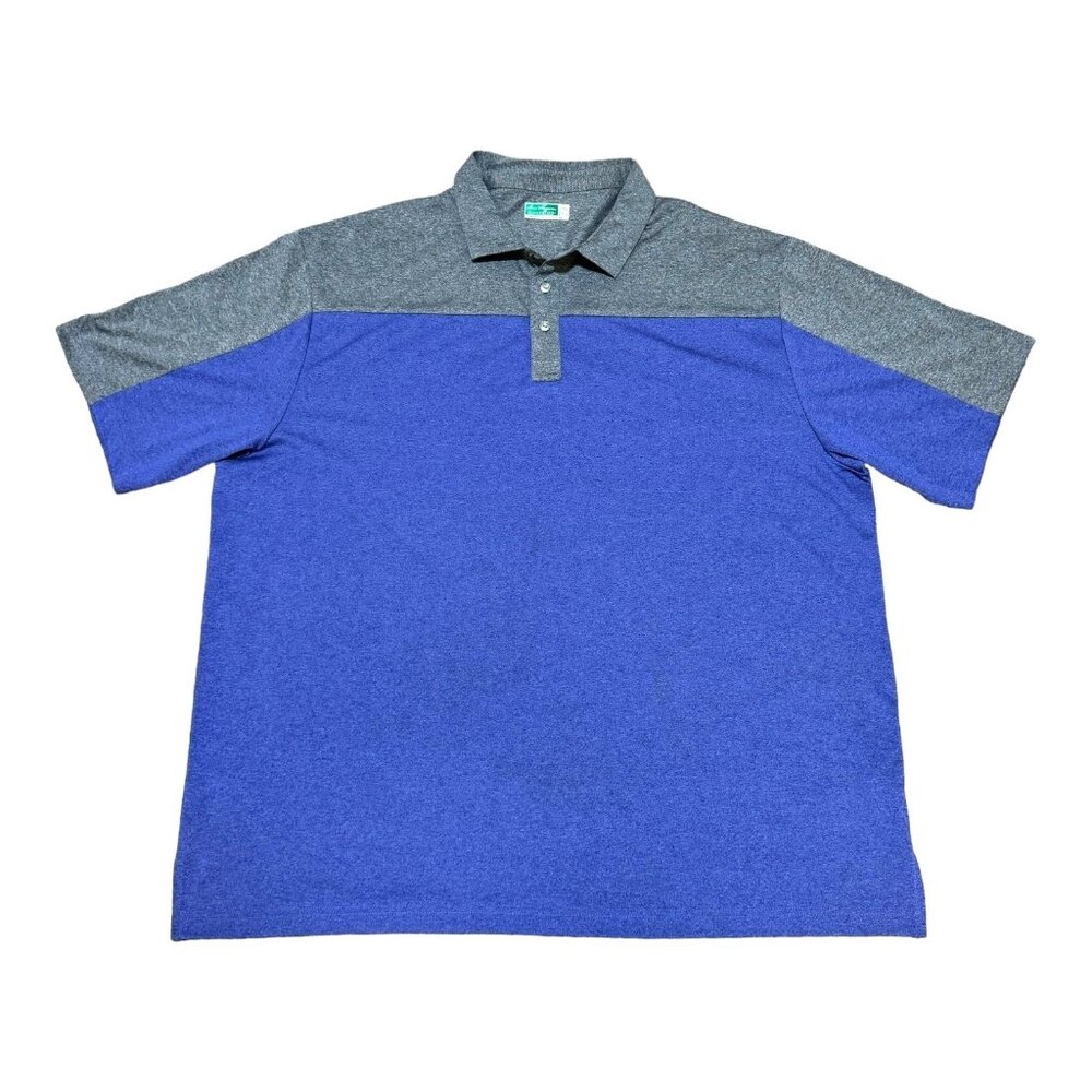 Ben Hogan Performance Polo Shirt 2XL Gray Blue Mens Short Sleeve Moisture-Wick